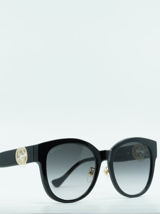 Gucci GG1028SK 006 Cat Eye Sunglasses - Black / Grey main image 5